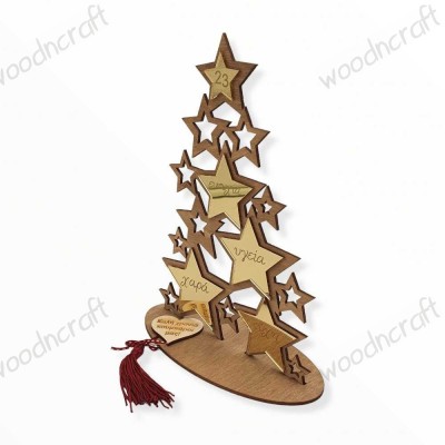 Χριστουγεννιάτικο διακοσμητικό - starry wishing tree - woodncraft.gr