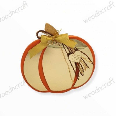 Ξύλινο επιτραπέζιο γούρι - Golden pumpkin - woodncraft.gr