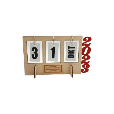 Ξύλινο ημερολόγιο γραφείου με χαρτάκια - 2023 - woodncraft.gr
