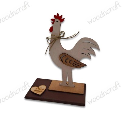 Χειροποίητο πασχαλινό διακοσμητικό - Wooden Rooster