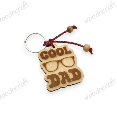 Ξύλινο μπρελόκ - Cool Dad - Woodncraft.gr