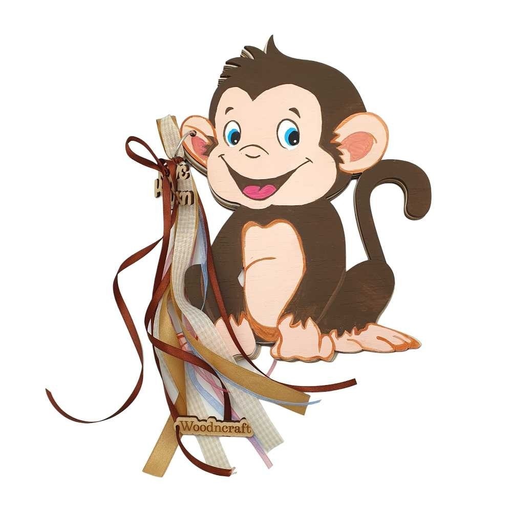 Ξύλινο βιβλίο ευχών - Little monkey - Woodncraft