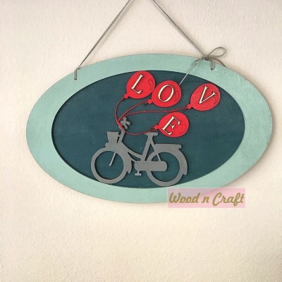 Καδράκι Ποδήλατο με Μπαλόνια Love