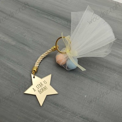 Μπομπονιέρα γέννησης 'A Star is Born' | Χειροποίητα Woodncraft