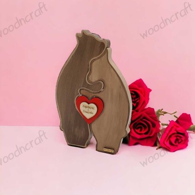 Bears in Love: Προσωποποιημένο Ξύλινο Διακοσμητικό Δώρο – Woodncraft