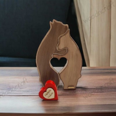 Bears in Love: Προσωποποιημένο Ξύλινο Διακοσμητικό Δώρο – Woodncraft